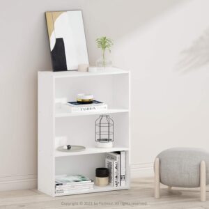 3-Tier Bookshelf Compact White - Image 2