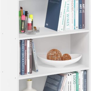 3-Tier Bookshelf Compact White