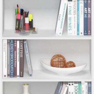 3-Tier Bookshelf Compact White - Image 5