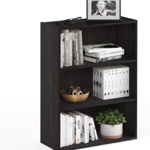 3-Tier Bookshelf Wood Compact Storage - Image 11
