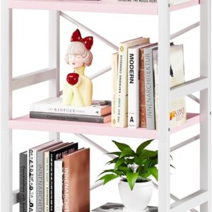 3 Tier Industrial Bookcase Metal Wood Rustic Brown - Image 10