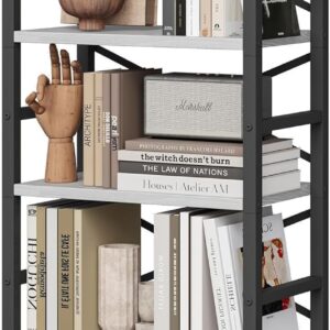 3 Tier Industrial Bookcase Metal Wood Rustic Brown - Image 15