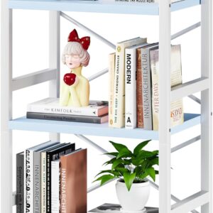 3 Tier Industrial Bookcase Metal Wood Rustic Brown - Image 16