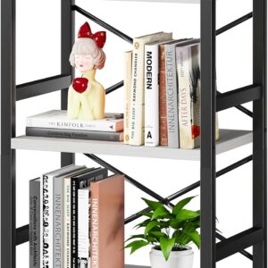 3 Tier Industrial Bookcase Metal Wood Rustic Brown - Image 17