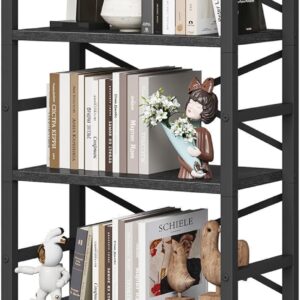 3 Tier Industrial Bookcase Metal Wood Rustic Brown - Image 18
