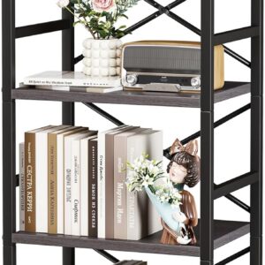 3 Tier Industrial Bookcase Metal Wood Rustic Brown - Image 22