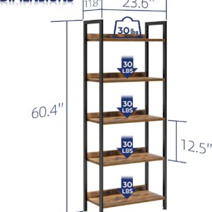 Bookshelf 5 Tier Vintage Style - Image 3