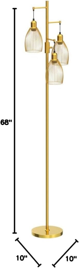 Dimmable Floor Lamp Gold Industrial Design - Image 10