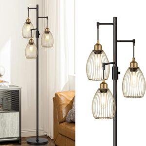 Dimmable Floor Lamp Gold Industrial Design - Image 11