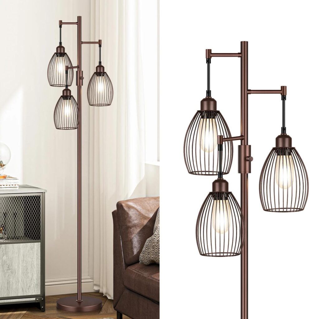 Dimmable Floor Lamp Gold Industrial Design - Image 12