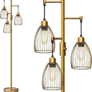 Dimmable Floor Lamp Gold Industrial Design - Image 17