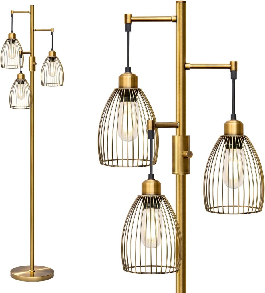 Dimmable Floor Lamp Gold Industrial Design - Image 17
