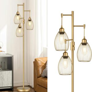 Dimmable Floor Lamp Gold Industrial Design