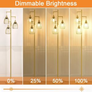 Dimmable Floor Lamp Gold Industrial Design - Image 4