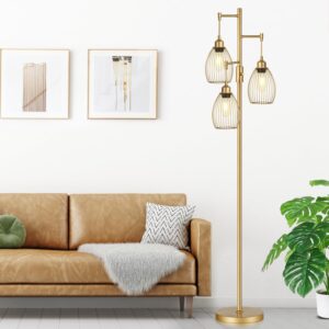 Dimmable Floor Lamp Gold Industrial Design - Image 7