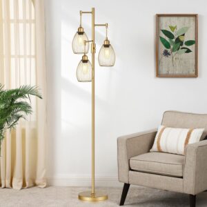 Dimmable Floor Lamp Gold Industrial Design - Image 8
