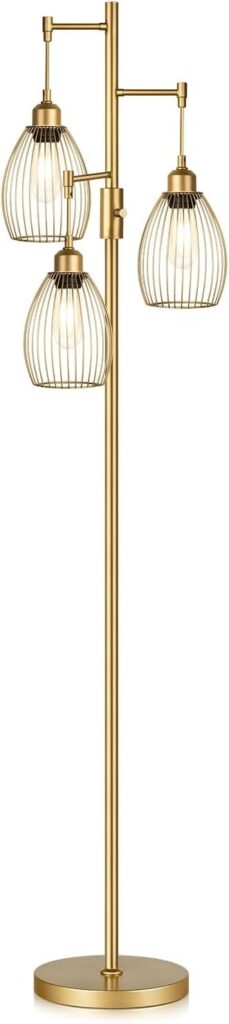 Dimmable Floor Lamp Gold Industrial Design - Image 9