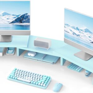 Dual Monitor Stand Wooden Adjustable Black - Image 13