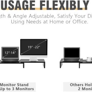Dual Monitor Stand Wooden Adjustable Black - Image 5