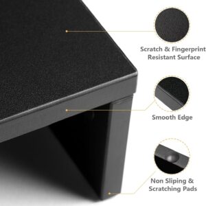 Dual Monitor Stand Wooden Adjustable Black - Image 7