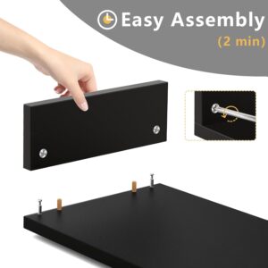 Dual Monitor Stand Wooden Adjustable Black - Image 8