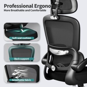Ergonomic Office Chair Mesh Black - Image 4
