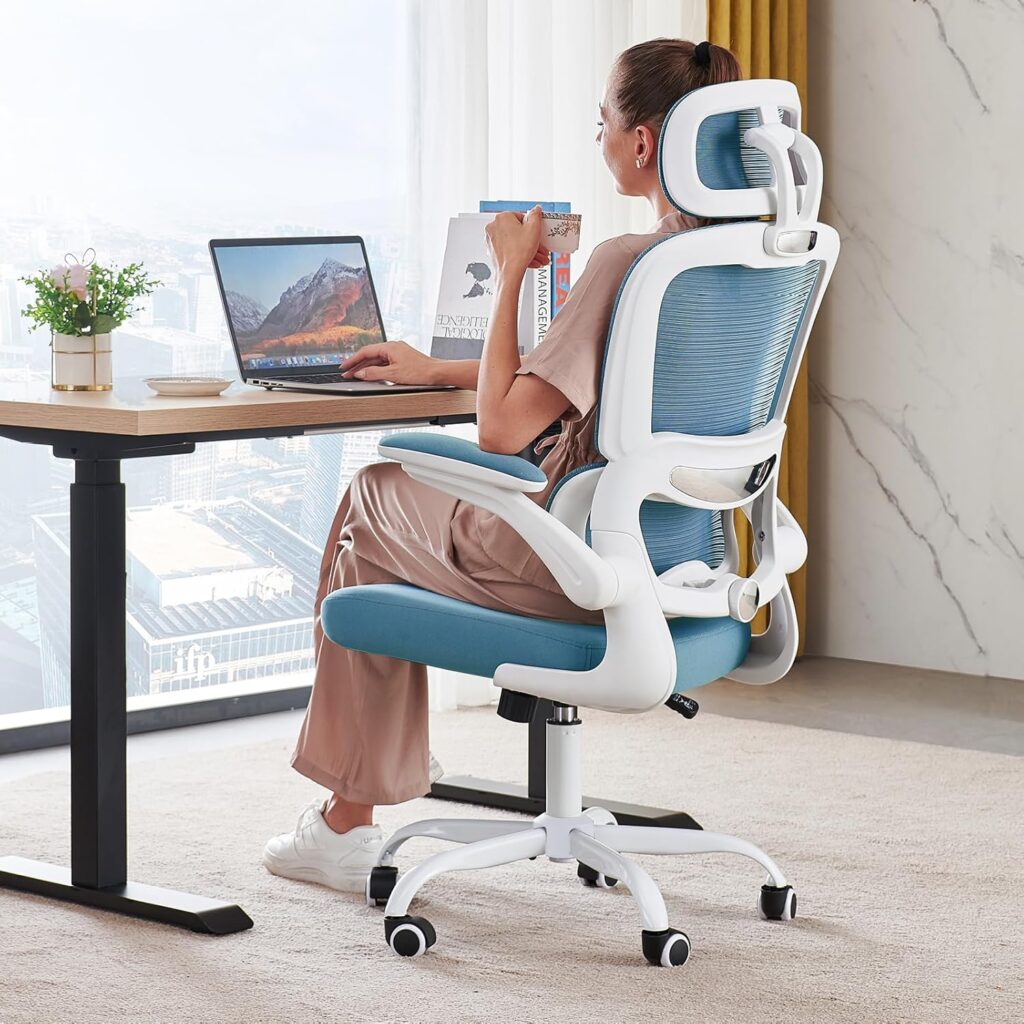 Ergonomic Office Chair Mesh White - Image 8