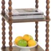 Side Table Small Storage Shelf Rustic Brown