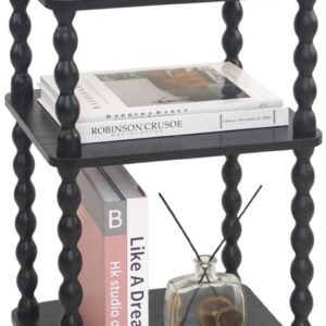 Side Table Small Storage Shelf Rustic Brown - Image 11