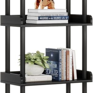Small Book Shelf 3 Tier Wood Metal Rustic Brown - Image 10