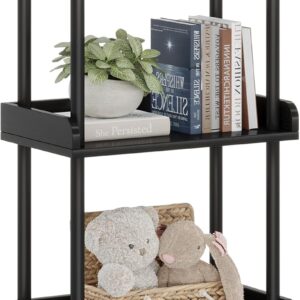 Small Book Shelf 3 Tier Wood Metal Rustic Brown - Image 11