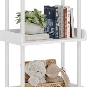 Small Book Shelf 3 Tier Wood Metal Rustic Brown - Image 8