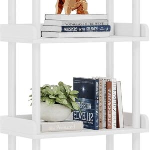 Small Book Shelf 3 Tier Wood Metal Rustic Brown - Image 9
